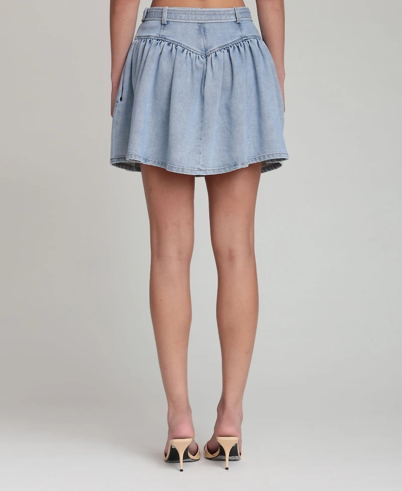 Avec Les Filles Women's Belted Mini Skirt