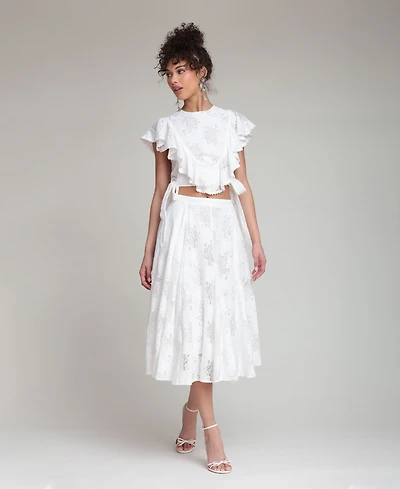 Avec Les Filles Women's Ruffle-Trimmed Top