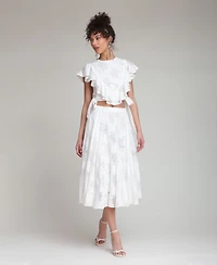 Avec Les Filles Women's Ruffle-Trimmed Top