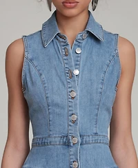 Avec Les Filles Women's Spread Collar Midi Dress