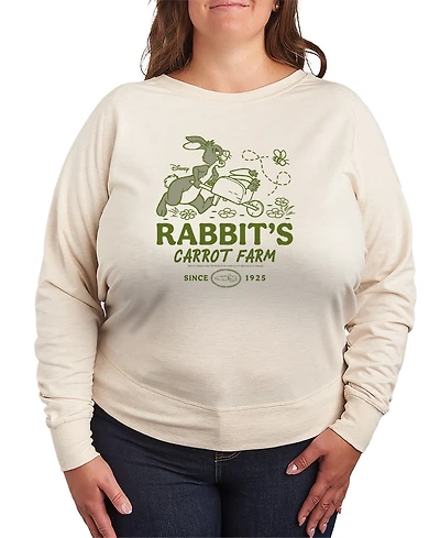Hybrid Apparel Plus Winnie The Pooh Rabbit Carrot Farm French Terry Long-Sleeve T-Shirt