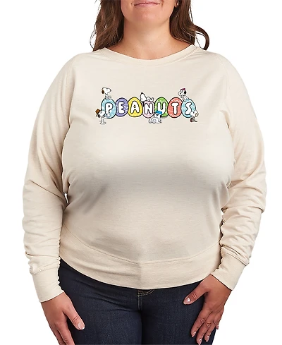 Hybrid Apparel Plus Peanuts Snoopy and Siblings Eggs French Terry Long-Sleeve T-Shirt
