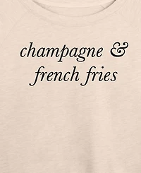 Hybrid Apparel Plus Instant Message Champagne and French Fries Terry Long-Sleeve T-Shirt