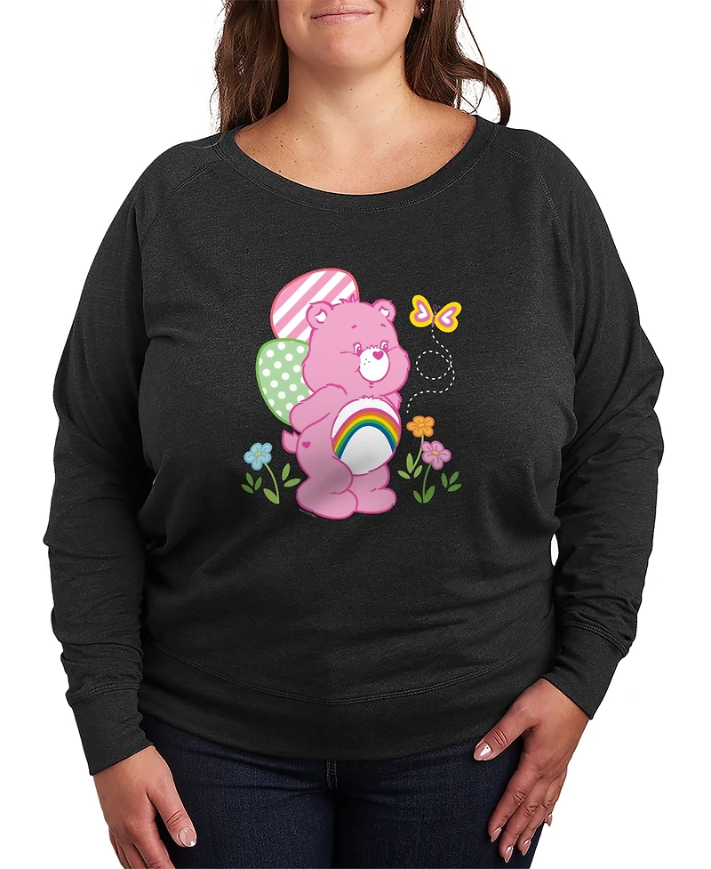 Hybrid Apparel Plus Care Bears Cheer Bear Easter Scene French Terry Long-Sleeve T-Shirt