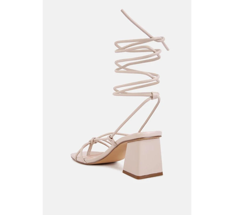 Womens Spruce Tie Up Block Heel Sandals