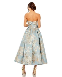 Mac Duggal Petite Strapless Brocade Midi Dress with Pockets