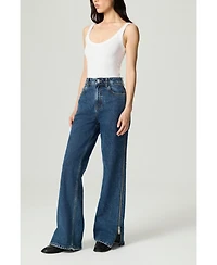 Nocturne Women's Zip Accent Straight-Leg Denim Pants