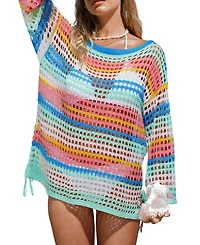 Cupshe Women's Miami Striped Cover-Up Top