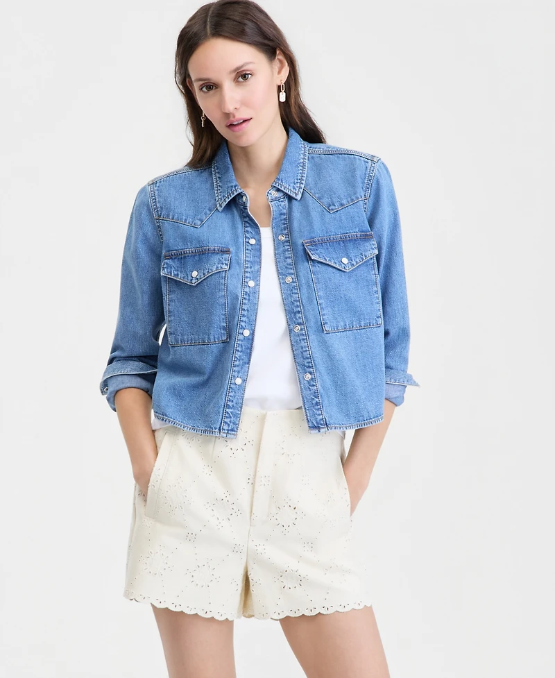 On 34th Women's Cotton Eyelet Shorts, Macy's Exclusive