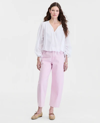 On 34th Women's Cropped High-Rise Barrel-Leg Jeans, Macy's Exclusive