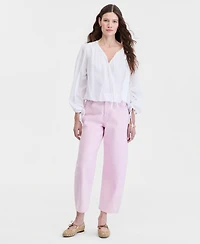 On 34th Women's Cropped High-Rise Barrel-Leg Jeans, Macy's Exclusive