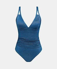 Cupshe Women's Shimmering One-Piece Swimsuit with Plunging Neckline
