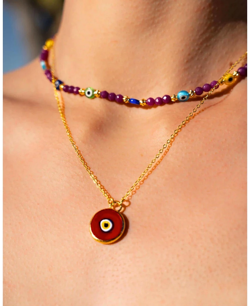 Ottoman Hands Azra Evil Eye Pendant Necklace