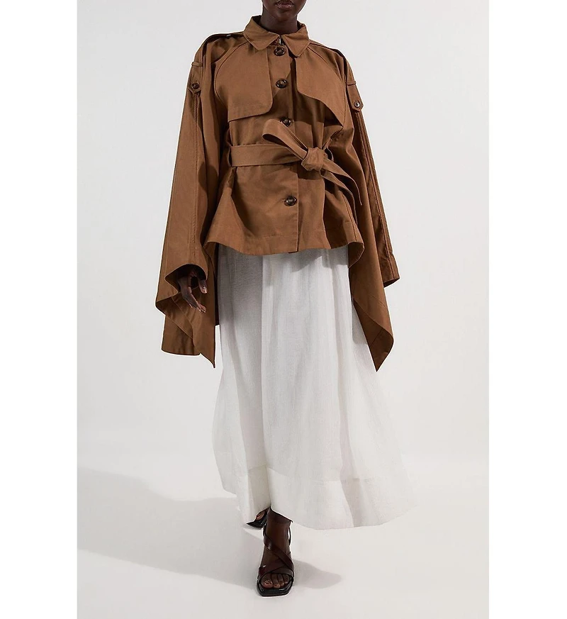 Karen Millen Women's Cape Detail Trench Coat