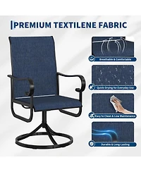 gaomon Patio 360°Swivel Chairs Set of 2 Outdoor Rocking Dining Chairs with All-Weather Textilene Fabric, Deck Rocker Seat with High Back for Back