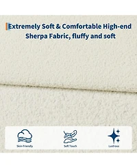 gaomon Boucle Bed Frame with Upholstered Headboard, Soft Low Profile Sturdy Platform Rounded Corners Design, Heavy Duty