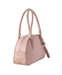 Brahmin Angie Double-Zip Leather Medium Satchel Bag