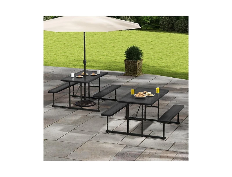 Slickblue Outdoor Picnic Table Bench Set for 2–4 People, Rectangular