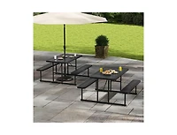 Slickblue Outdoor Picnic Table Bench Set for 2–4 People, Rectangular