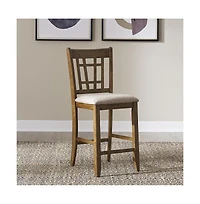 Liberty Furniture Santa Rosa 24 Inch Lattice Back Counter Chair-Set of 2 in Antique Honey