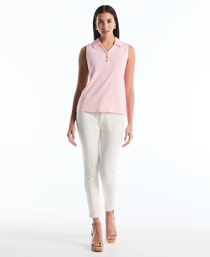 Rafaella Petite Sleeveless Polo Top