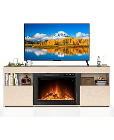 Electactic 59" Electric Fireplace Tv Stand with Mantel, Remote & Timer