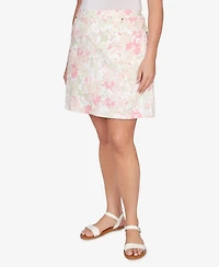 Hearts Of Palm Plus Printed Tech Stretch Pull-On Skort