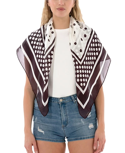 Marcus Adler Satin Polka Dot Square Scarf