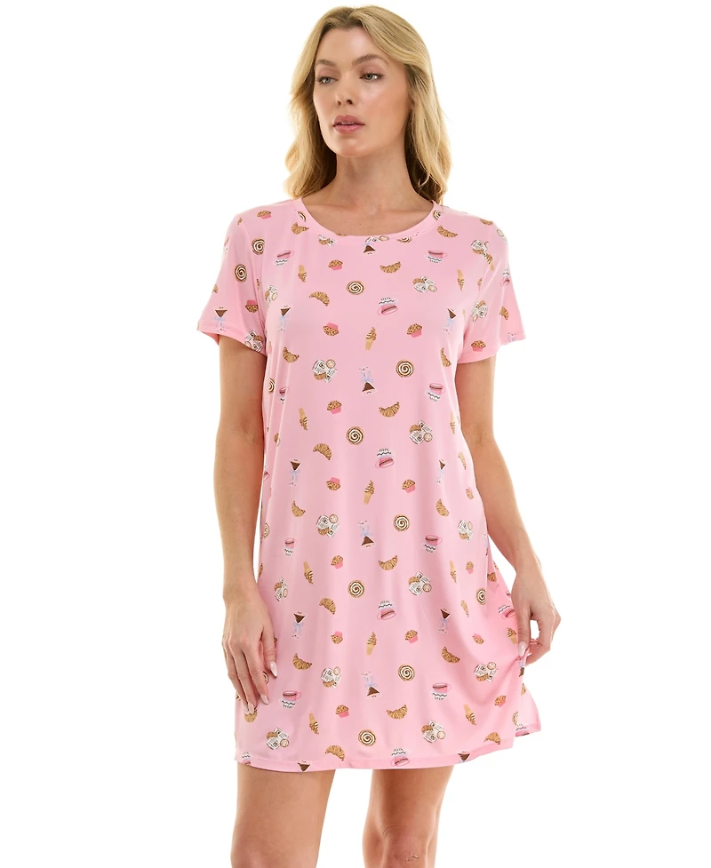 Jaclyn Intimates Women's Relaxed Short-Sleeve Sleep Shirt