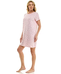 Jaclyn Intimates Women's Relaxed Short-Sleeve Sleep Shirt