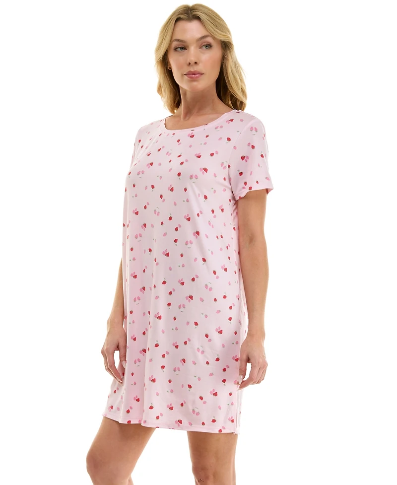 Jaclyn Intimates Women's Relaxed Short-Sleeve Sleep Shirt