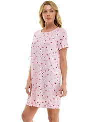 Jaclyn Intimates Women's Relaxed Short-Sleeve Sleep Shirt