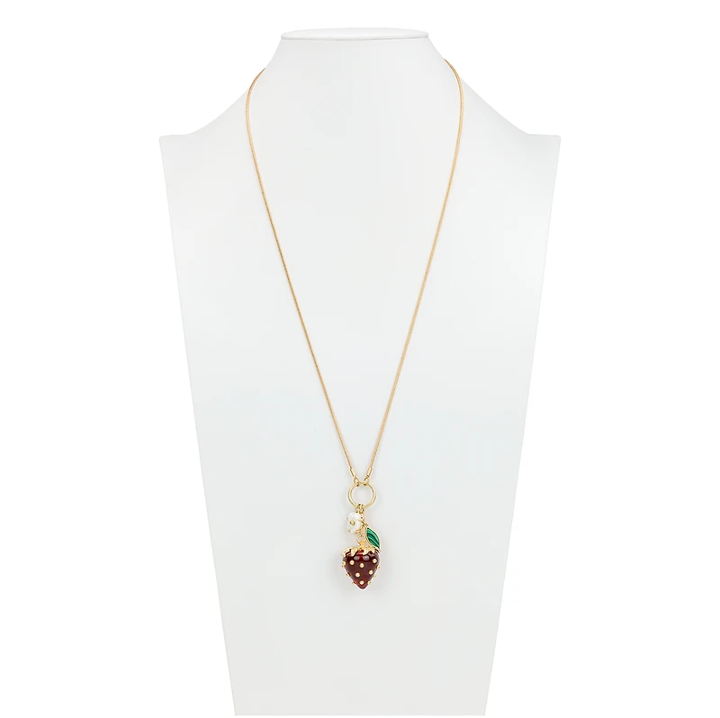 Patrica Nash Gold-Tone Plated Strawberry Pendant Necklace