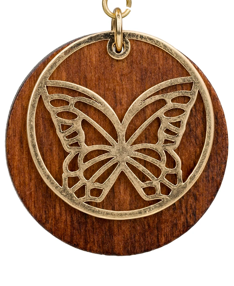 Patrica Nash Gold-Tone Plated Butterfly Disc Drop Earrings