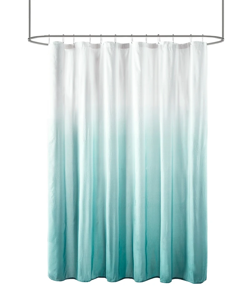 Madison Park Ara Ombre Printed Seersucker Shower Curtain, 72" x