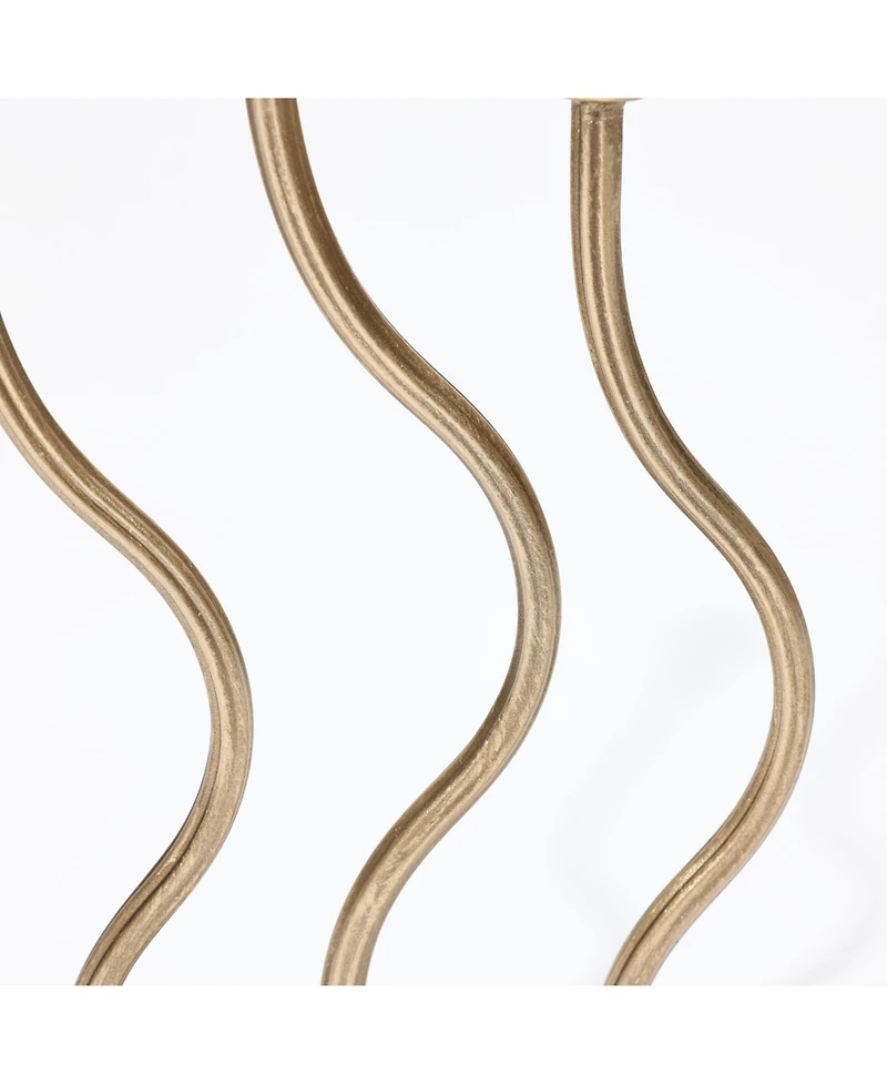 LuxenHome Metal 3-Taper Candle Holder Tabletop Sculpture