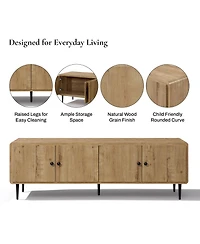 LuxenHome 64.5" Modern Tv Stand for Living Room, Wood Tv Console for TVs up to 70", Media Console Cabinet