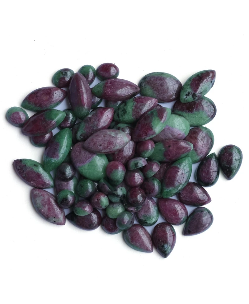 American West Jewelry Sterling Ruby Zoisite Pear-Cut Squash Blossom Necklace, 17 to