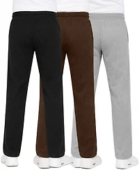 Blue Ice Men's Classic Heavyweight Fleece Sweatpants with Open Bottom -3 Pack