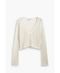 Desigual Women's Cropped openwork sweater