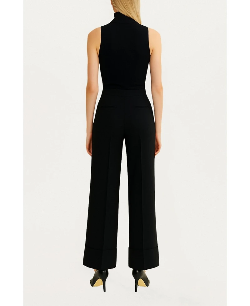 Nocturne Women's Cuffed Wide-Leg Trousers