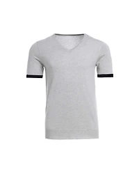 Bellemere New York Men's Striped Short Sleeve Cashmere T-shirt
