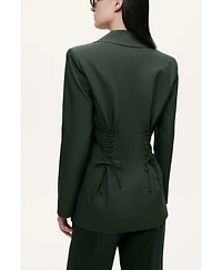 Nocturne Women's Lace-Up Waist Tailored Blazer