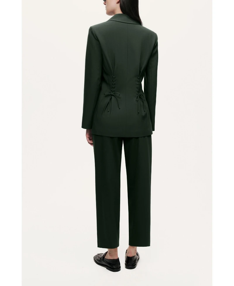 Nocturne Women's Forest Cropped Cigarette Trousers