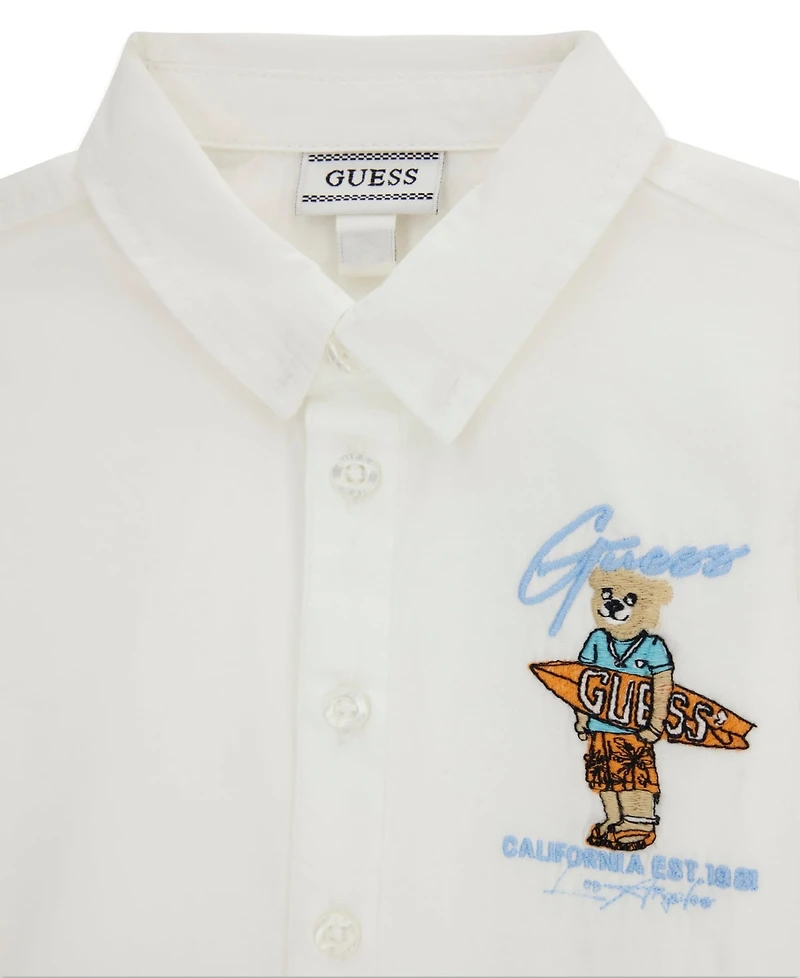 Guess Baby Boys' Short-Sleeve Poplin Shirt and Cargo Shorts, 2-Piece Set