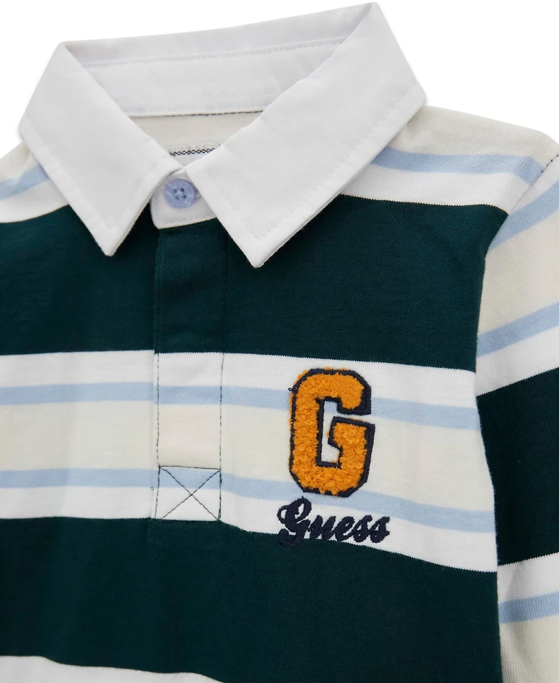 Guess Baby Boys' Long-Sleeve Knit Rugby Top and Sweatpant Set, 2-Piece Set