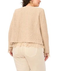 Vince Camuto Plus Long-Sleeve Fringe Cropped Jacket