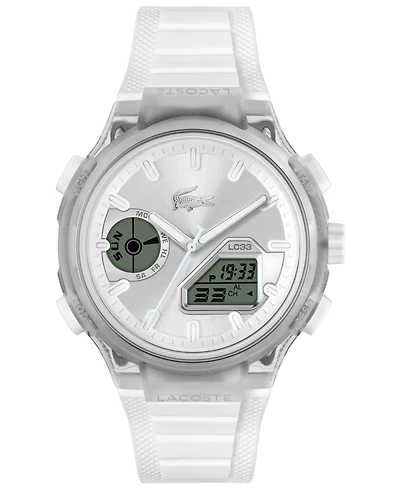 Lacoste Men's LC33 White Silicone Strap Watch, 44.8mm