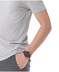 Lacoste Men's Mainsail Red Silicone Strap Watch, 43mm