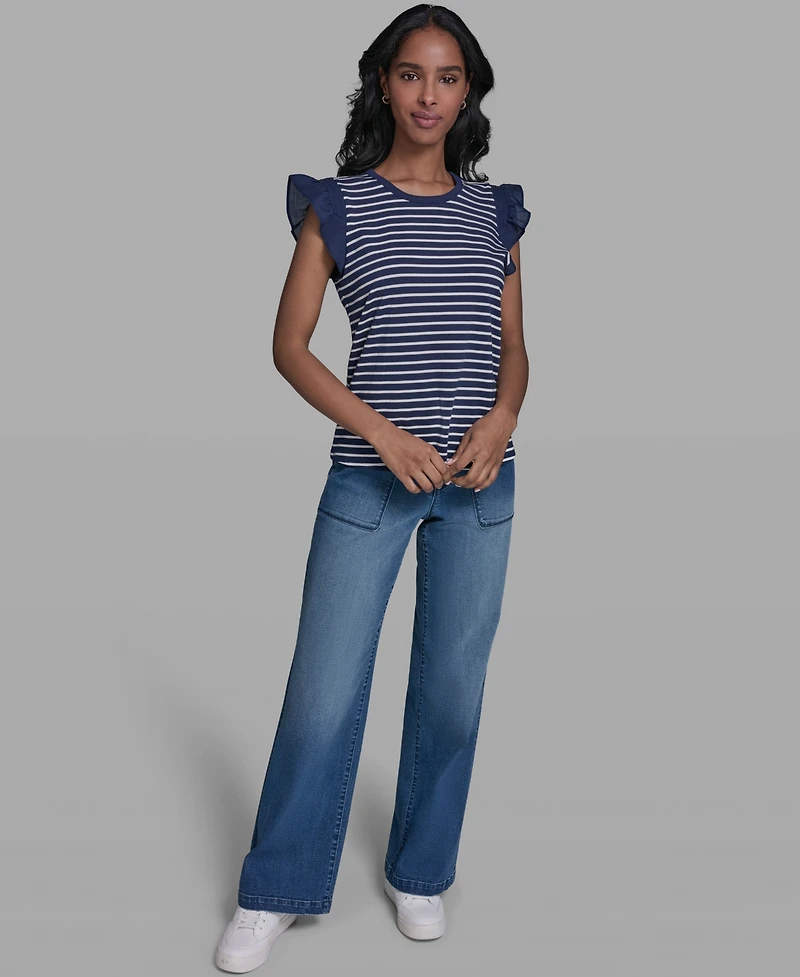 Karl Lagerfeld Paris Women's Sleeveless Crewneck Knitted Top